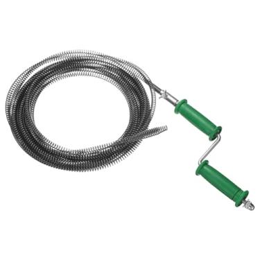 Imagem de HARFINGTON Cabo de drenagem 2/5" (10 mm) de diâmetro 12 m Cabos de trado de limpeza de dreno manual com conector de broca mola flexível desentupir cabelo para banheiro, cozinha, banheiro, banheira