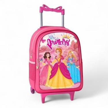 Imagem de Mochila Escolar Rodinha Infantil Menina Bolsa Feminina - RDM, Princesa