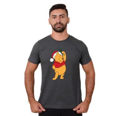 Imagem de Camiseta Natalina Ursinho Pooh Noel Manga Curta Adulto e Infantil - Un