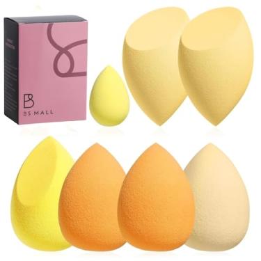 Imagem de BS-MALL Esponja de maquiagem para líquido, creme e pó, esponjas de maquiagem multicoloridas amarelas