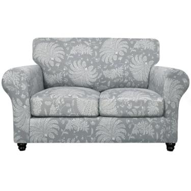 Imagem de SearchI Capa de sofá, 3 capas de sofá com 2 capas de almofada separadas, protetor de móveis macio e elástico para sala de estar, capa de sofá para animais de estimação e crianças (namoradeira, plantas