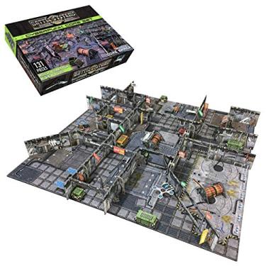 Imagem de Battle Systems Terreno de ficção científica - Terreno espacial modular 3D de 28 mm - perfeito para jogos de mesa de jogos de guerra e RPG - Modelos de construção de vários níveis 3D 40K impressos a cores (conjunto Cyberpunk Core)