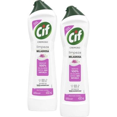 Imagem de Kit 2 Saponáceo Cremoso Multiuso Floral Cif Squeeze 450ml