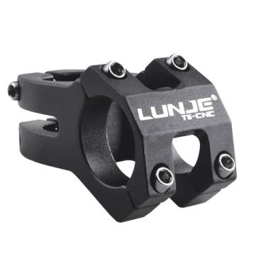 Imagem de Azarxis Haste de bicicleta de 25,4 mm, 31,8 mm, 45 mm, haste curta para mountain bike, liga de alumínio, CNC para a maioria das bicicletas de estrada MTB BMX Fixie Gear Cycling (preto - 31,8 mm)