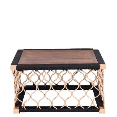 Imagem de Mesa De Centro Com Tampo De Madeira E Corda Náutica