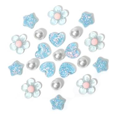 Imagem de CIKKITZ 21 peças de pingentes de flores para sandálias de tamanco, coração, estrela, pingentes de pérolas, acessórios para meninas, pingentes de decoração de sapatos DIY para mulheres, lembrancinhas