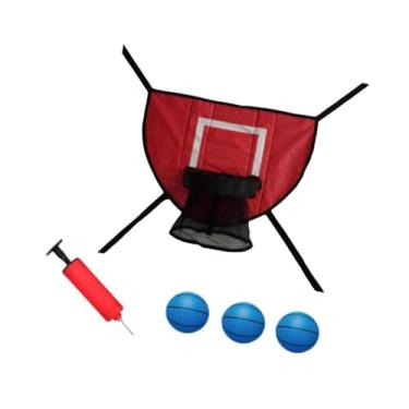 Imagem de Dynwave Acessório para cesta de basquete de trampolim, gol de basquete universal com 3 mini bolas e 1 bomba para treinamento, Basquete Azul