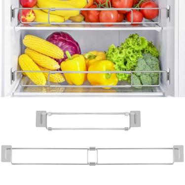 Imagem de FMTYAOIU 2 peças de barras de geladeira RV, hastes de tensão ajustáveis de aço inoxidável para geladeira RV acessórios de geladeira 31,5-57 cm, hastes de tensão de armário para estabilizadores de