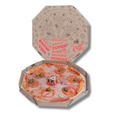 Imagem de Kit 4 Pacotes Embalagem Oitavada Pizza Acoplada Premium Nº 25 com 25 Unidades Cada