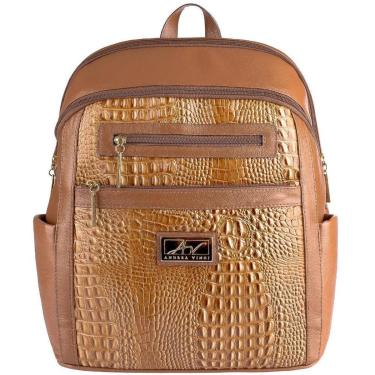 Imagem de Mochila grande feminina de couro croco Montanna-Feminino