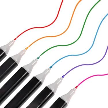 Imagem de 120/36/48/60/80 Cores de Marcadores de Ponta Dupla à Base de óLeo(80 Cores)