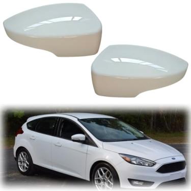 Imagem de Tampas de capa de espelho retrovisor ABS branco Oxford premium com clipes adequados para Ford Escape 2012-2018 e Ford Focus 2012-2018, bons acessórios para fuga e foco, OEM: CP9Z17D742CA
