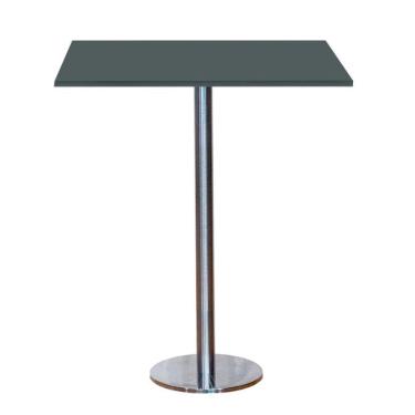 Imagem de Mesa Pisa Beta Bistrô Fratini 107,50cm (a) Disco Redondo Inox Tampo Mdp Quadrado Grafito 60cm (l)