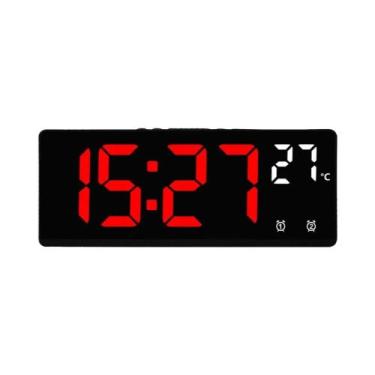 Imagem de Despertador Digital LED Com Controle De Voz, Soneca Dupla, Display De 