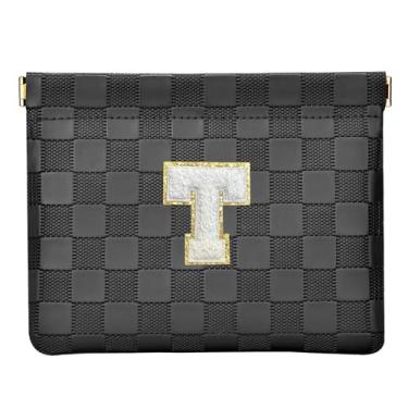 Imagem de HIGH FIT Bolsa de cosméticos de couro para bolsa, bolsa de maquiagem inicial organizador de acessórios cosméticos para batom, Preto, T