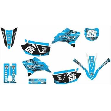 Imagem de Kit Adesivo Moto Cross Trilha Ttr 230 Azul E Preto Lm168 - Spts