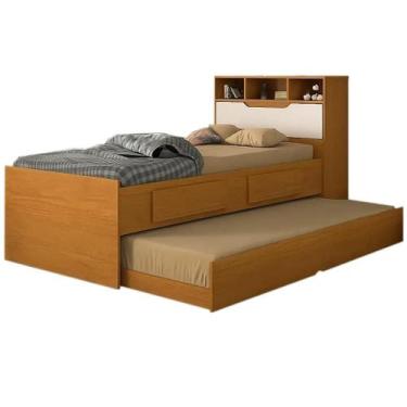 Imagem de Cama Ravena COM Cama Auxiliar Solteiro 2 Gavetas e Baú Conquista Cor C
