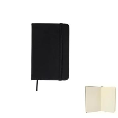 Imagem de Caderno Moleskine Pequena Marrom 10x15 Com Pauta 80 Folhas Caderneta de Anotações Capa Emborrachada Bloco de notas (preto sem pauta)