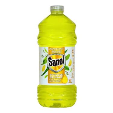 Imagem de Desinfetante extratos naturais capim limao e folhas verdes 2l sanol