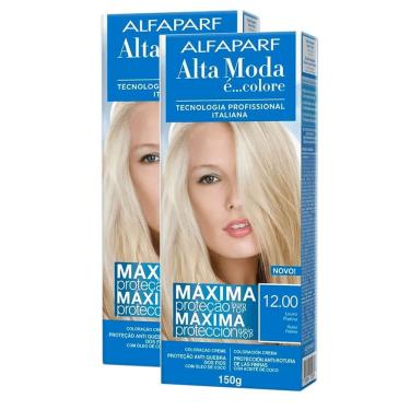 Imagem de Kit 2X Tintura Creme Alta Moda Alfaparf Louro Platina 12.00