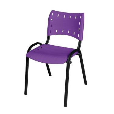 Imagem de Cadeira Comercial Igreja ISO Tubo Oblongo Aço Industrial Empilhavel