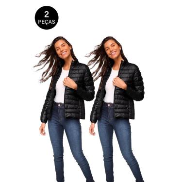 Imagem de Kit 2 Jaquetas Puffer La'Oase Feminina Bobojaco com Bolsos e Capuz Removível Feminino-Feminino