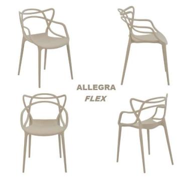Imagem de Kit 4 Cadeiras Allegra Flex PP Várias Cores - Rivatti, Nude