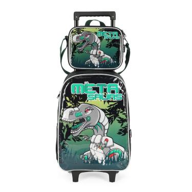 Imagem de Kit Mochila Rodinhas Lancheira Luxcel Up4You Verde