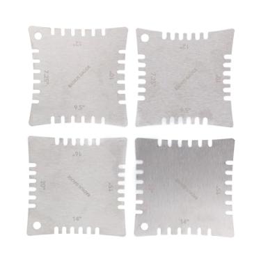 Imagem de Radius de raio com entalhes de guitarra Conjunto profissional de aço inoxidável Régua de aço régua Ferramenta de medição da guitarra para guitarra Banjo ukulele bandolim 4pcs 7
