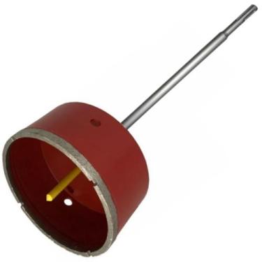 Imagem de Serra Copo Diamantada 150mm Com Haste SDS Perfurar Porcelanato Concret