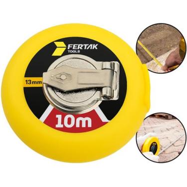 Imagem de Trena Fita Fibra De Vidro 10M Fertak C/ Estojo De PVC Compacto Ideal P