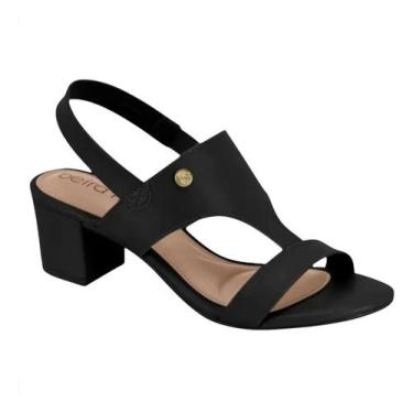 Imagem de Sandália Feminina Beira Rio Salto Palmilha Conforto 82461211, 35, Pret