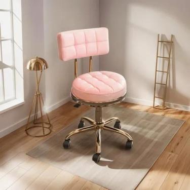 Imagem de Cadeira Mocho Dourado Gold Ouro Estética Tatoo Clinica Salão - Tronus