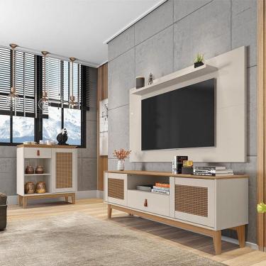 Imagem de Conjunto Sala Rack e Painel Esmeralda com Aparador Rubi