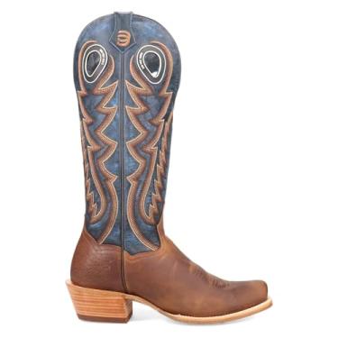 Imagem de Dan Post Bota masculina Bucky bordada bico quadrado sem cadarço casual cano alto - marrom, Marrom, 38