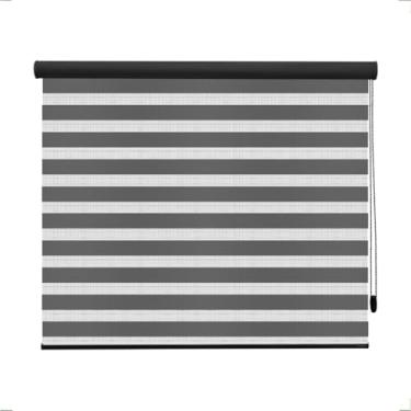 Imagem de Cortina persiana rolo rollon rolô Modelo Double Vision Translúcida (Chumbo, 1,40 (lar) x 1,40 (alt))