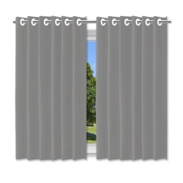 Imagem de Cortina Blackout Cinza 2,80 x 2,50 Corta Luz para Quarto e Sala com Ilhós Bloqueio Total e Decoração Elegante