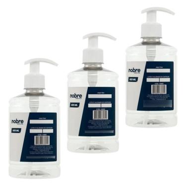 Imagem de 03 Frasco Saboneteira Pvc Incolor Válvula Pump 450ml Nobre