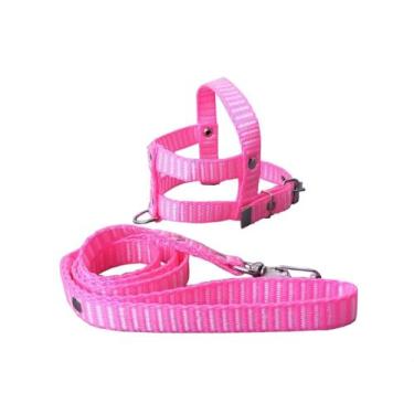 Imagem de Guia E Peitoral Nylon Simples P/cães Cachorro - Nº 5 - FLOP, Rosa