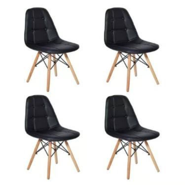 Imagem de Kit 4 Cadeiras sem Braços Eames Botone Preto