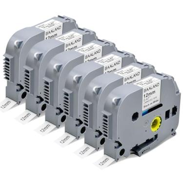 Imagem de Pacote com 6 fitas de substituição para TZe231 Brother P Touch Label Maker Tape 12 mm 0,47 polegadas branco laminado Tz fita compatível com PT-D210 PT-D200 PT-D220 PT-H100 PT-H110 PT-D600, preto sobre