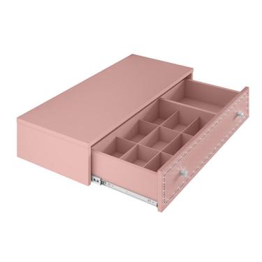 Imagem de Penteadeira Suspensa Strass 1 Gaveta Rosê 80 cm