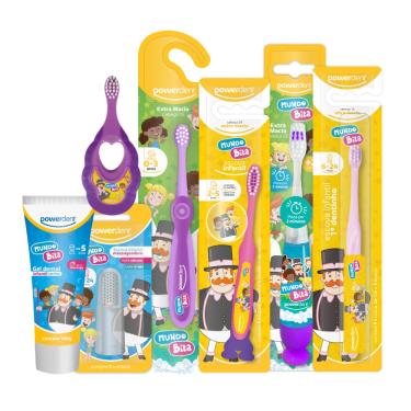 Imagem de Kit Higiene Bucal Completa Powerdent Mundo Bita - 7 Produtos