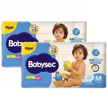 Imagem de Kit 2 Fraldas Babysec Ultrasec Hiper Galinha Pintadinha M com 68 unida
