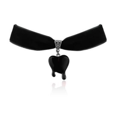 Imagem de Yreamont Colar gargantilha gótica com coração vermelho para mulheres, gargantilha gótica com colares de coração vermelho para mulheres, Small, Aço inoxidável, Sem Pedra Preciosa