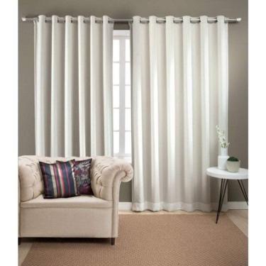 Imagem de Cortina Pérsia Com Forro Semi Blackout 400Cmx230Cm Belchior Marfim