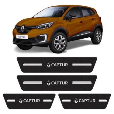 Imagem de Soleira Porta P/ Captur Protetor Preto Logo Branco Genérico - SPORTINO