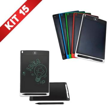 Imagem de Kit 15 Lousa Mágica Tela Lcd Tablet Infantil Escrever Desenhar Brinque