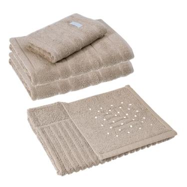 Imagem de Jogo 4 Toalha Banhão Rosto Piso 500g Absorvent Grossa Flo Vr (NUDE Bege Claro - BANHÃO PREMIUM GIGANTE)