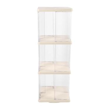 Imagem de OUFEIJIA Rack de armazenamento 360 Display Corner Bookshelf Organizer Clear Rotating Bookshelf Floor Standing Bookcase for Bedroom Turntable Rack